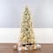 7.5ft. Pre-Lit Snowy Bottle Brush Slim Artificial Christmas Tree, Clear Lights